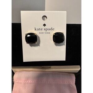Kate Spade New York Jet Black Small Square Stud Earrings; NWOT